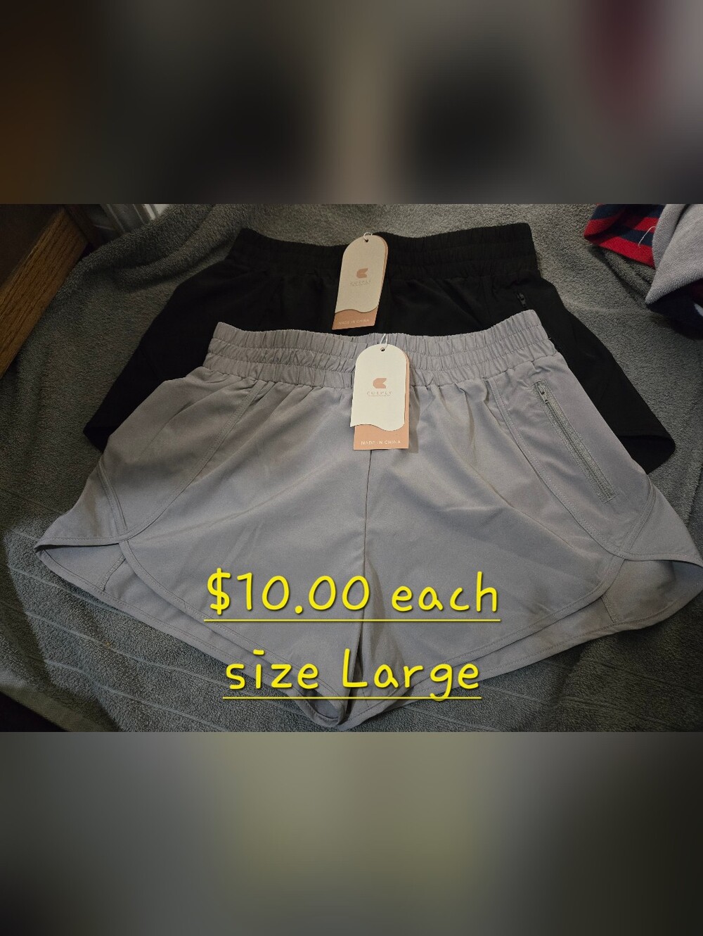 Cupshe Women's Athletic Shorts in Light Gray and Black